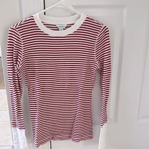 Sundance red and white striped thermal, long sleeve T-shirt - Size Small